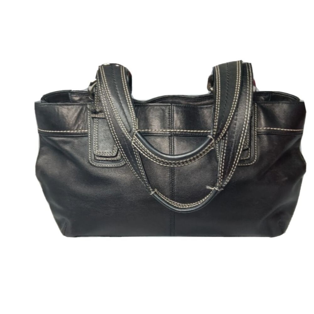 Coach Soho Black Leather Large Tote Satchel Handbag F13732 - Picture 3 of 8